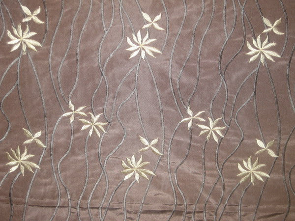 SILK TAFFETA FABRIC Dark Misty Mauve with Embroidery TAFE6[1]