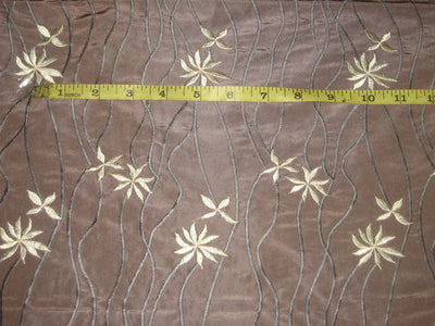 SILK TAFFETA FABRIC Dark Misty Mauve with Embroidery TAFE6[1]