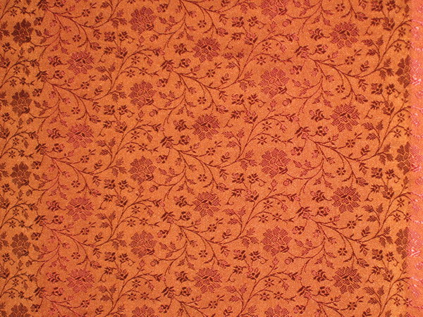Silk Brocade Fabric Flaming Rust & Rusty Red 44" wide BRO85[4]