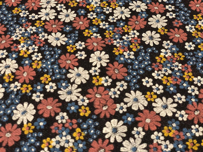 100% Cotton Denim  Fabric 58" wide dainty floral motifs [18682]