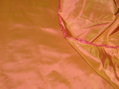 100% Pure SILK TAFFETA FABRIC Mango Orange x Pink Shot color 54" wide TAF161