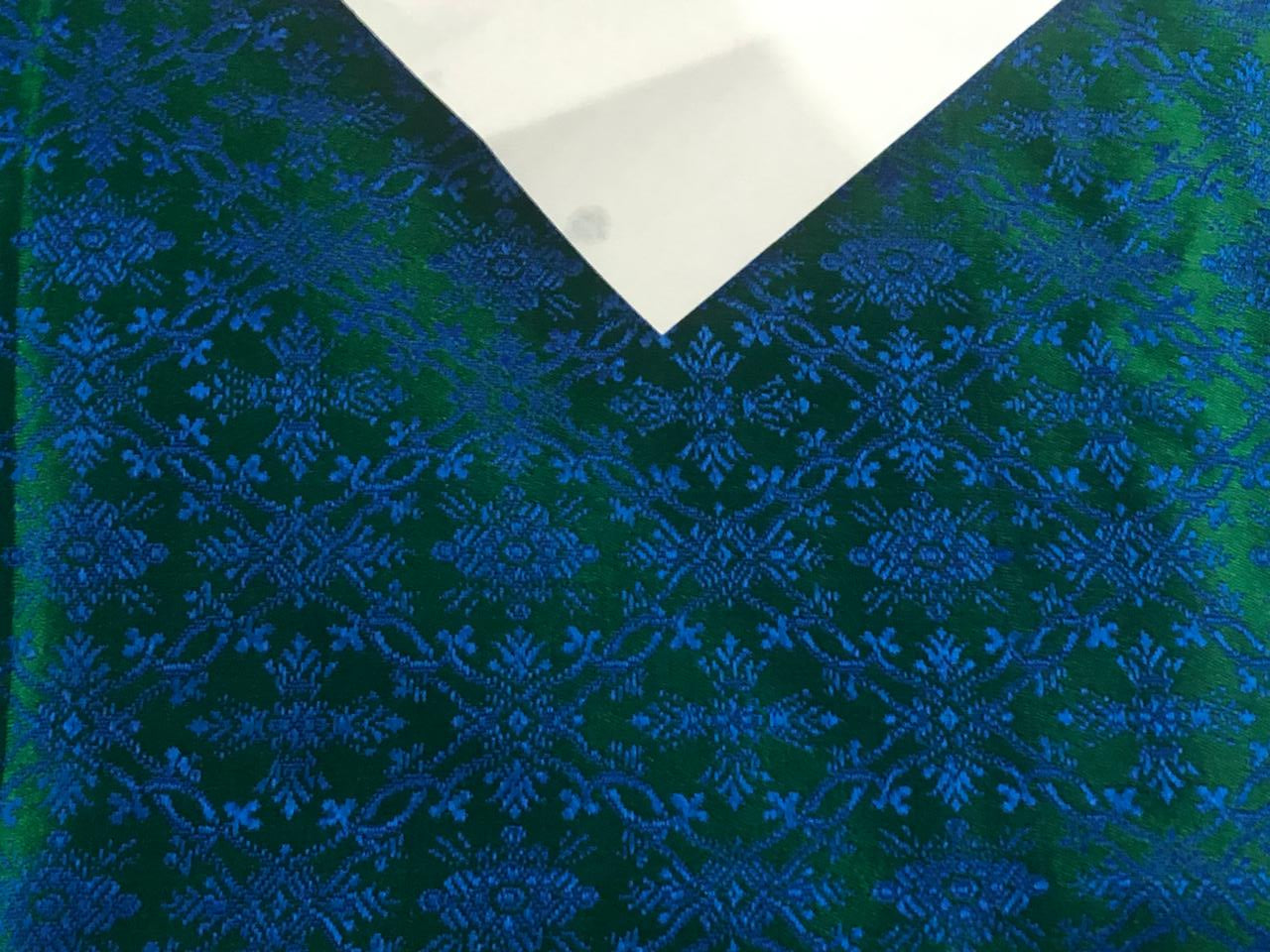 Brocade Fabric Green &amp; Blue color Vestment Design