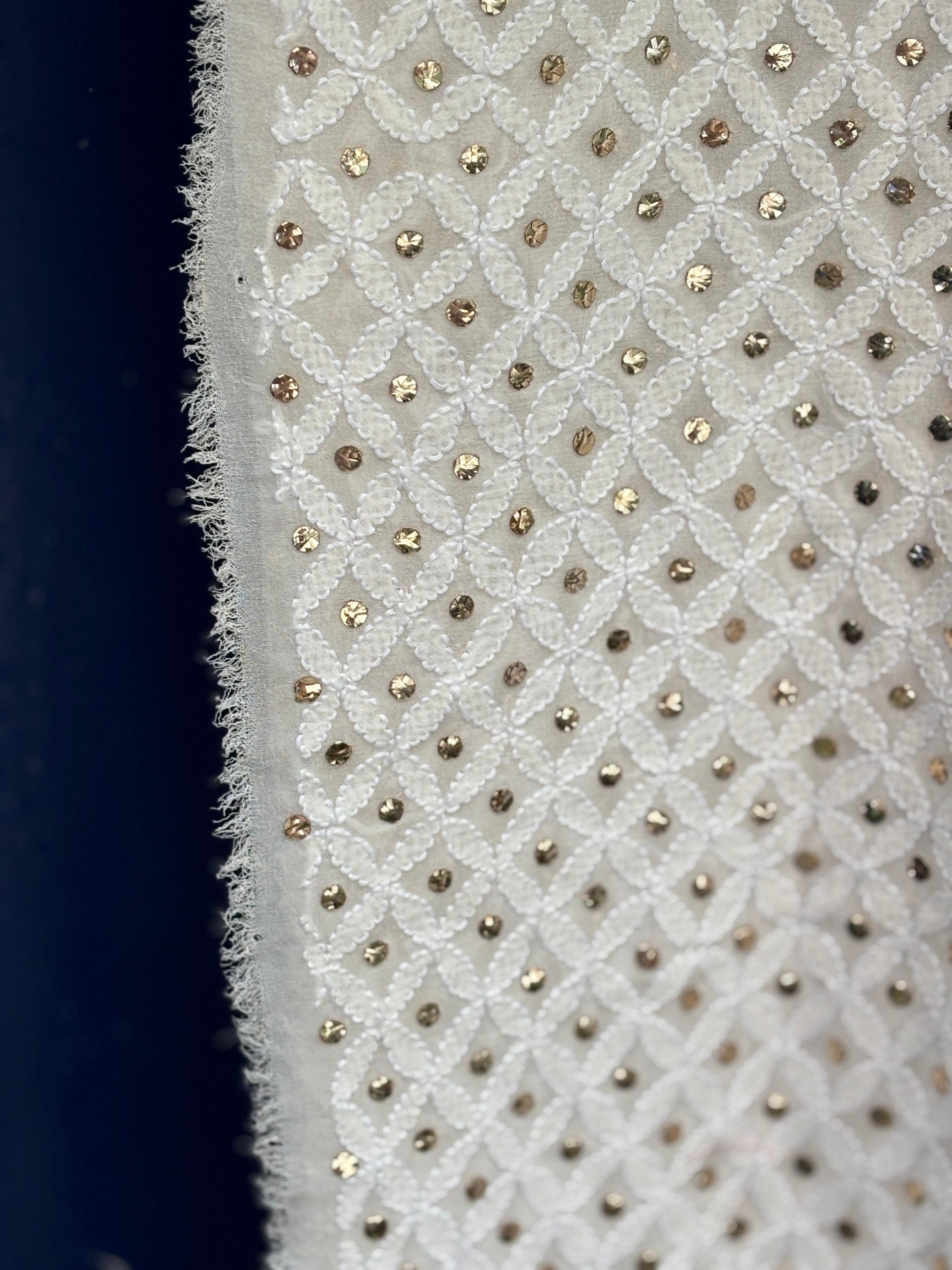 Embroidered  mukesh  ,a traditional Indian embroidery 44" wide and 3 yards long.[17689]