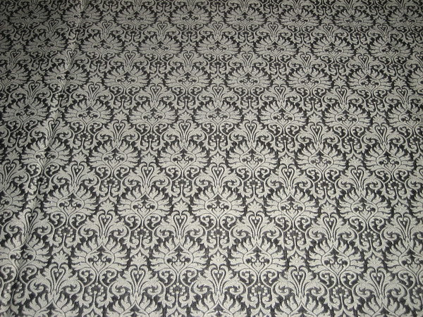 Silk Brocade Fabric Olive Grey & Steel Grey color 44" wide BRO97[3]