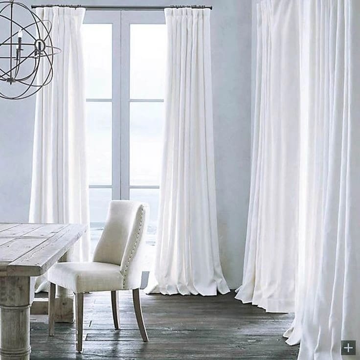 100% pure linen fabric white colour for living room curtains / home decor and bedspreads 115 inches wide /292 cms width [15289]