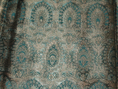 Silk Brocade fabric Peacock Green & Antique Gold 44" wide BRO100[4]