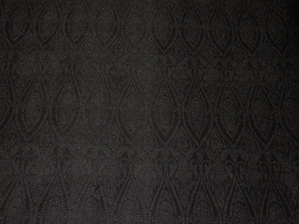 Heavy Silk Brocade Fabric Jet Black color 44" wide BRO101[3]