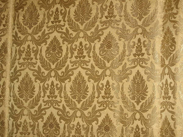 Silk Brocade fabric Light Gold on Gold color 44" wide BRO100[1]