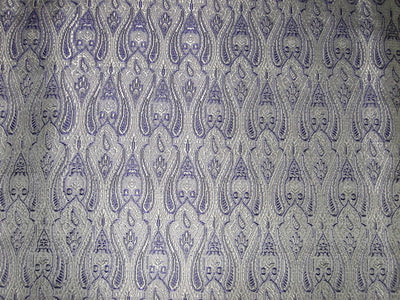Silk Brocade fabric Silver & Purple Color 44" wide BRO99[5]