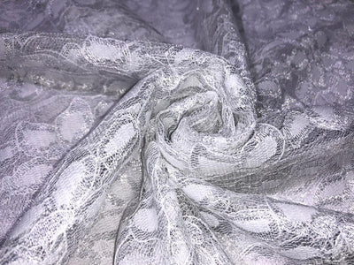 LACE: Rich Lace Fabric 56" WHITE  IVORY [16681]