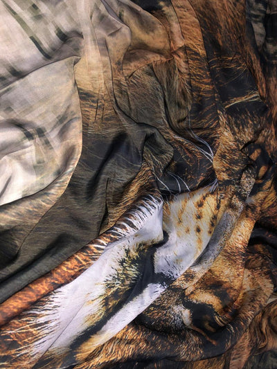 Satin 58" wide TIGER/LION/ANIMAL PRINTS available in 4 choice of prints