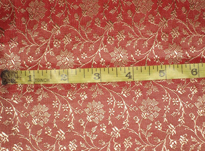 Silk Brocade fabric Tomato Red & Gold 44" wide BRO103[3]