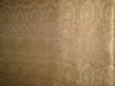Silk Brocade fabric Light Metallic Sand Gold color 44" wide BRO106[1]