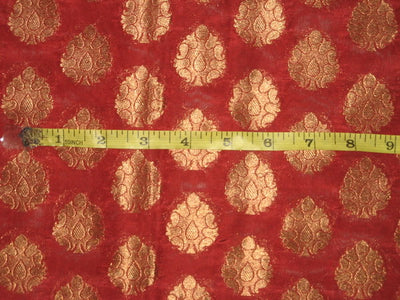Silk Brocade fabric Red &amp; Antique Gold 44" wide BRO105[2]