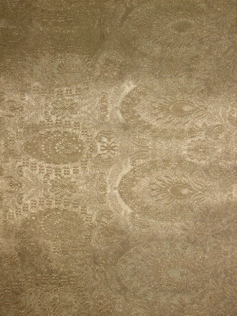 Silk Brocade fabric Light Metallic Sand Gold color 44" wide BRO106[1]