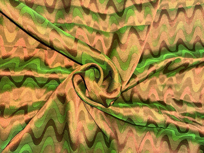 100% Silk Crepe Jacquard Fabric – Two-Tone Finish in Teal,Navy & Green/Burgundy & Red/Gold  44” Wide  16 Momme [18369/70/71]