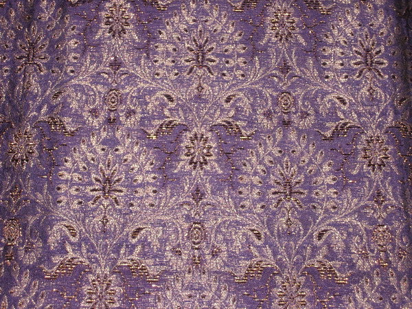 Silk Brocade fabric Purple &Gold 44" wide BRO116[1] available on bulk preorder