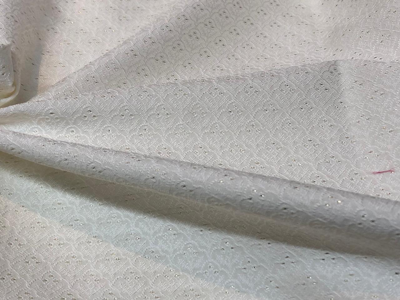 Silk Brocade fabric motifs with subtle lurex in 2 different colors white ivory and baby pink BRO1098[3/4]