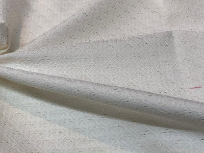 Silk Brocade fabric motifs with subtle lurex in 2 different colors white ivory and baby pink BRO1098[3/4]