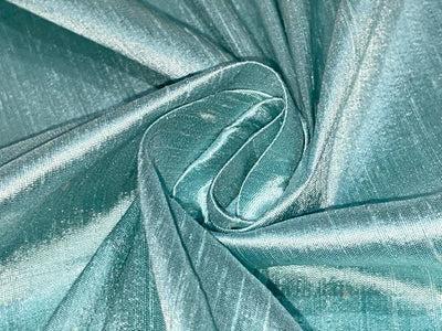 100% PURE SILK DUPIONI FABRIC OCCEAN BLUE color 54" wide WITH SLUBS MM122[1]