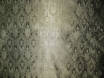 Silk Brocade Fabric Golden Cream & Black Victorian BRO125[2]
