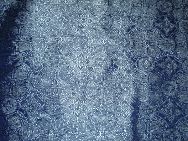 Silk Brocade Vestment Fabric Blue color 44" wide BRO125[4]