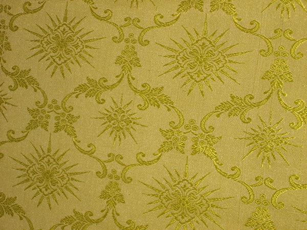 Silk Brocade Vestment Fabric Yellow 44" wide BRO123[6]