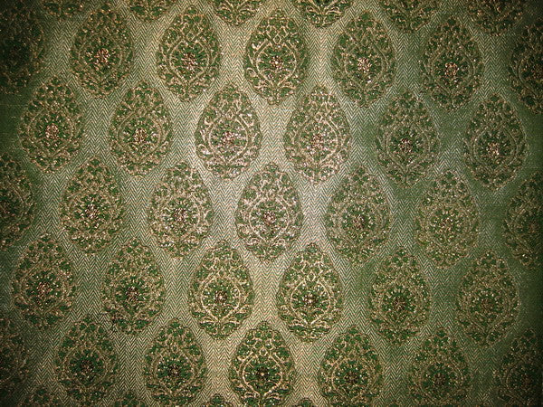Silk Brocade fabric Metallic Bronze & Green 44" wide BRO125[5]