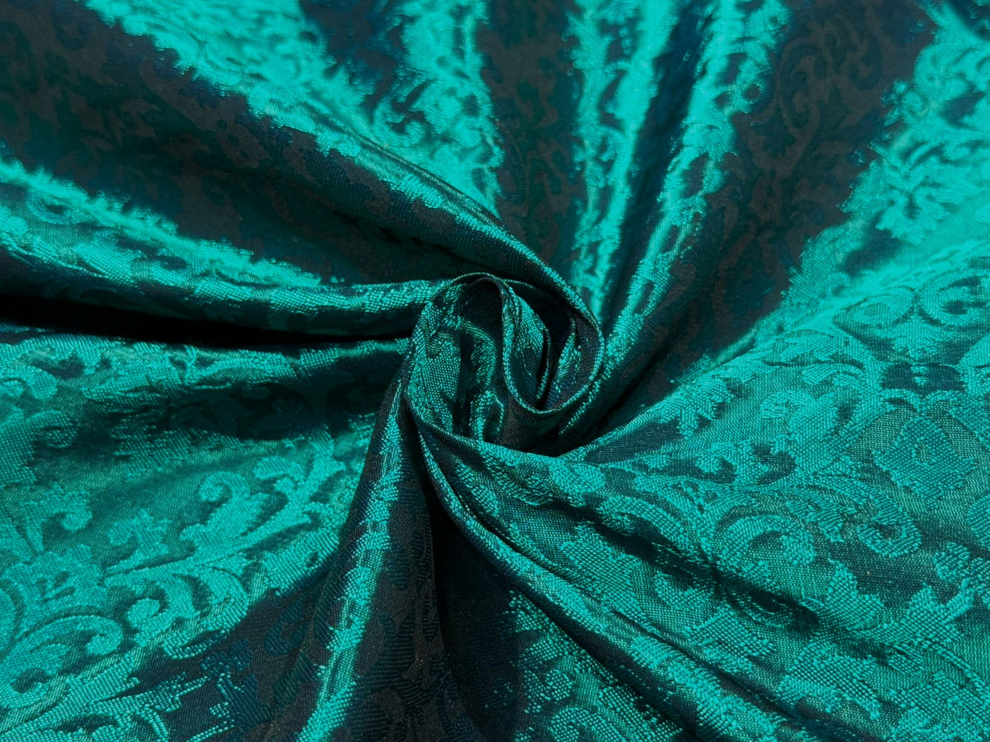 Brocade Fabric TEAL color self jacquard 44" wide BRO1027[1]