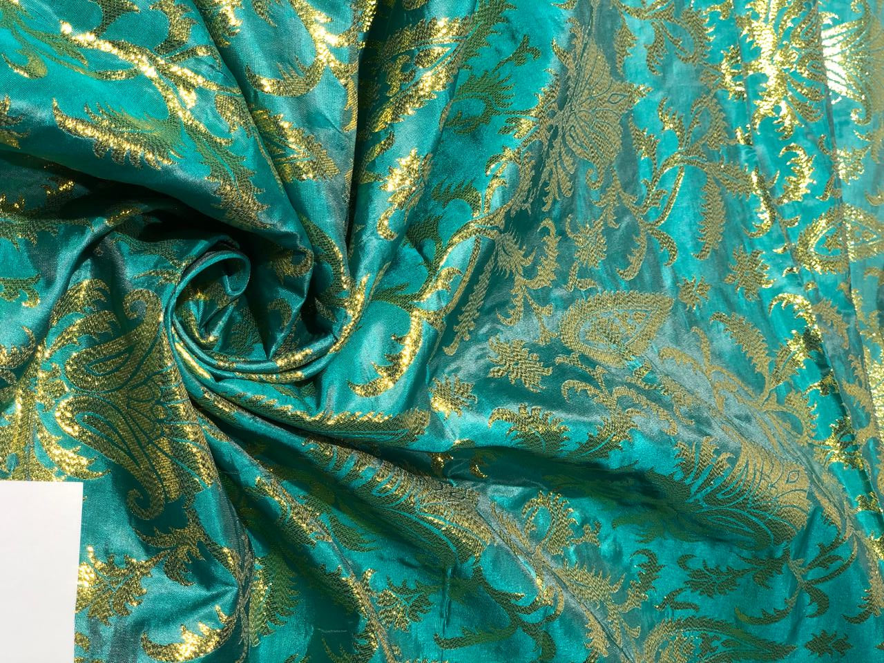 Silk Brocade fabric PURE silk x metallic gold BRO1035[2]