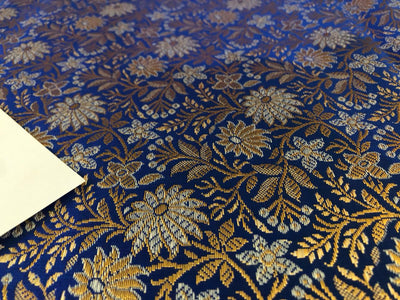 Silk Brocade fabric 44" wide Floral Jacquard available in 2 colors blue and red BRO926[2/3]