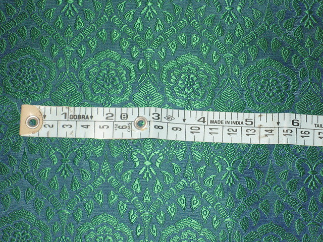 Silk Brocade fabric Peacock Blue & Green 44" wide BRO127[5]