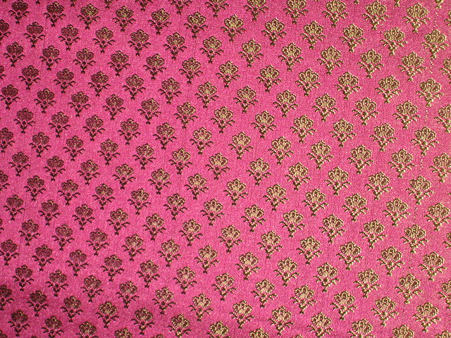 Silk Brocade fabric Pink & Green colour 44" wide BRO127[2]