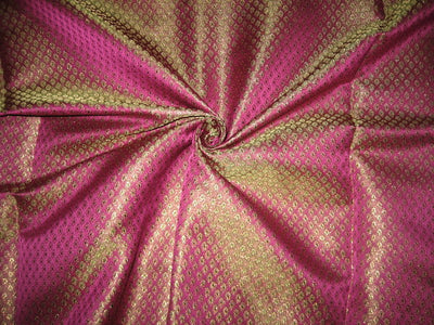 Silk Brocade Fabric Purple,Green & Metallic Gold 44" wide BRO132[5]