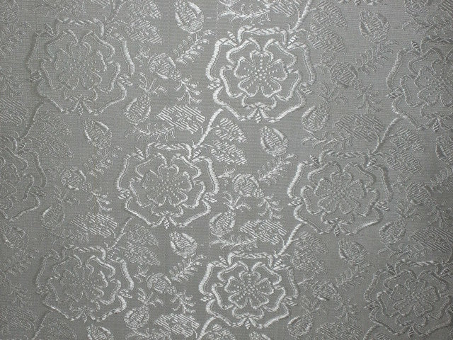 Silk Brocade Fabric White color 44" wide BRO129[6]