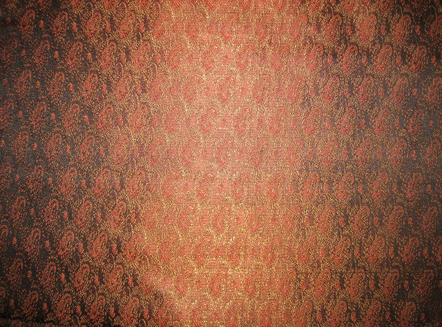 Silk Brocade fabric Black, Brown & Red Colour 44" wide BRO134[4]