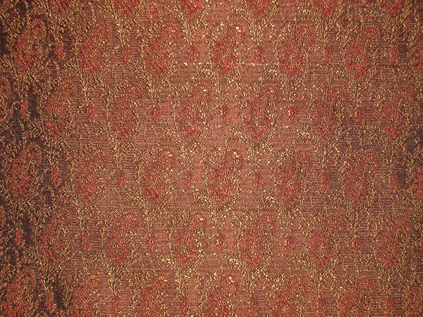 Silk Brocade fabric Black,Brown &amp; Red Colour BRO134[4]