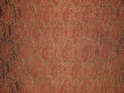 Silk Brocade fabric Black,Brown &amp; Red Colour BRO134[4]
