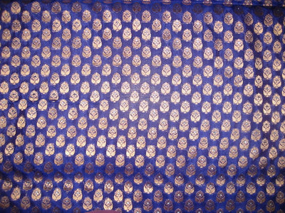 SILK BROCADE FABRIC Blueish Purple & metallic BRO133[5]