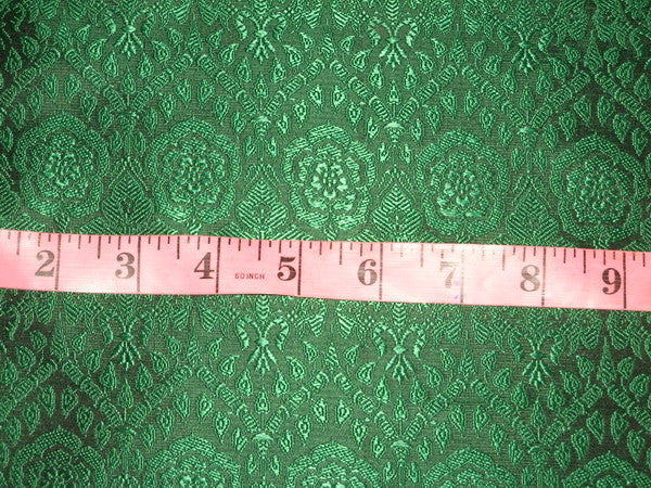 Silk Brocade fabric Black &amp; Green Colour 44&quot;BRO134[5]