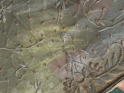 Table  Cover in gold tissue square 37 inch x 37 inch full zardozi embroidered gold [17688]