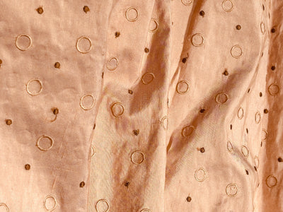 100% Silk dupioni silk  golden peach  embroidery 54" wide DUPE69[2]