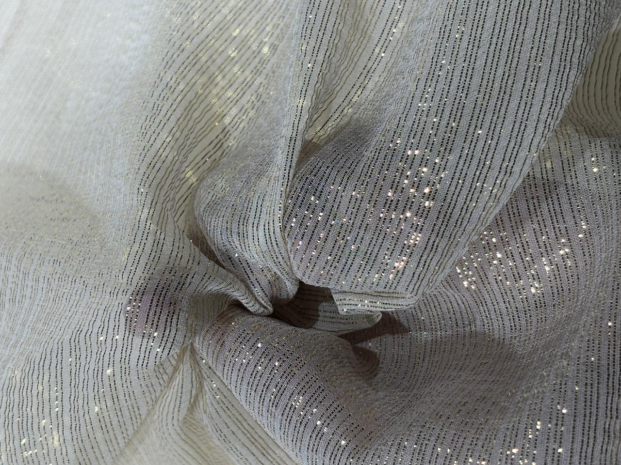 Chiffon fabric lurex gold stripes  44" width  [18271]