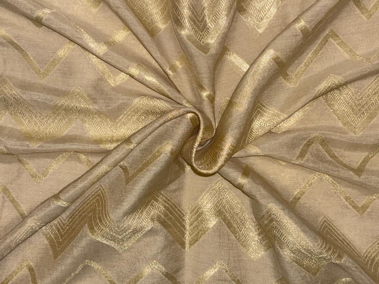 Silk Self Moonga Tussar Geometric Triangle Jacquard [18330]