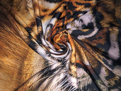 Satin 58" wide TIGER/LION/ANIMAL PRINTS available in 4 choice of prints