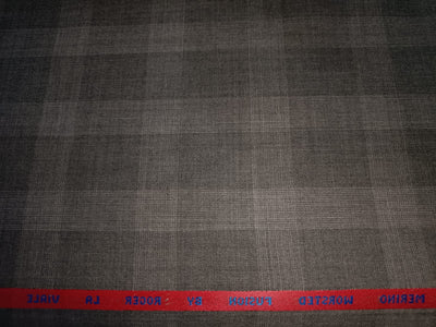 Suiting 70% wool 30% polyester  fabric GREY plaids roger 58" wide [15416]