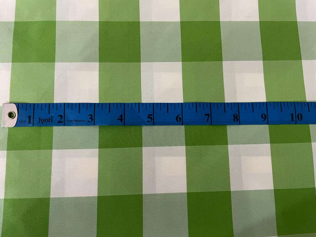 100% PURE SILK TAFFETA FABRIC GREEN IVORY PLAIDS 54" wide TAFC65[1]