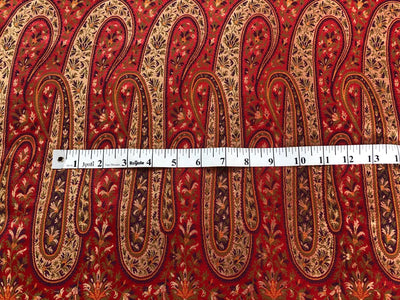 Silk Brocade fabric multi color paisleys available in 2 colors royal blue and red  BRO1093[1/2]