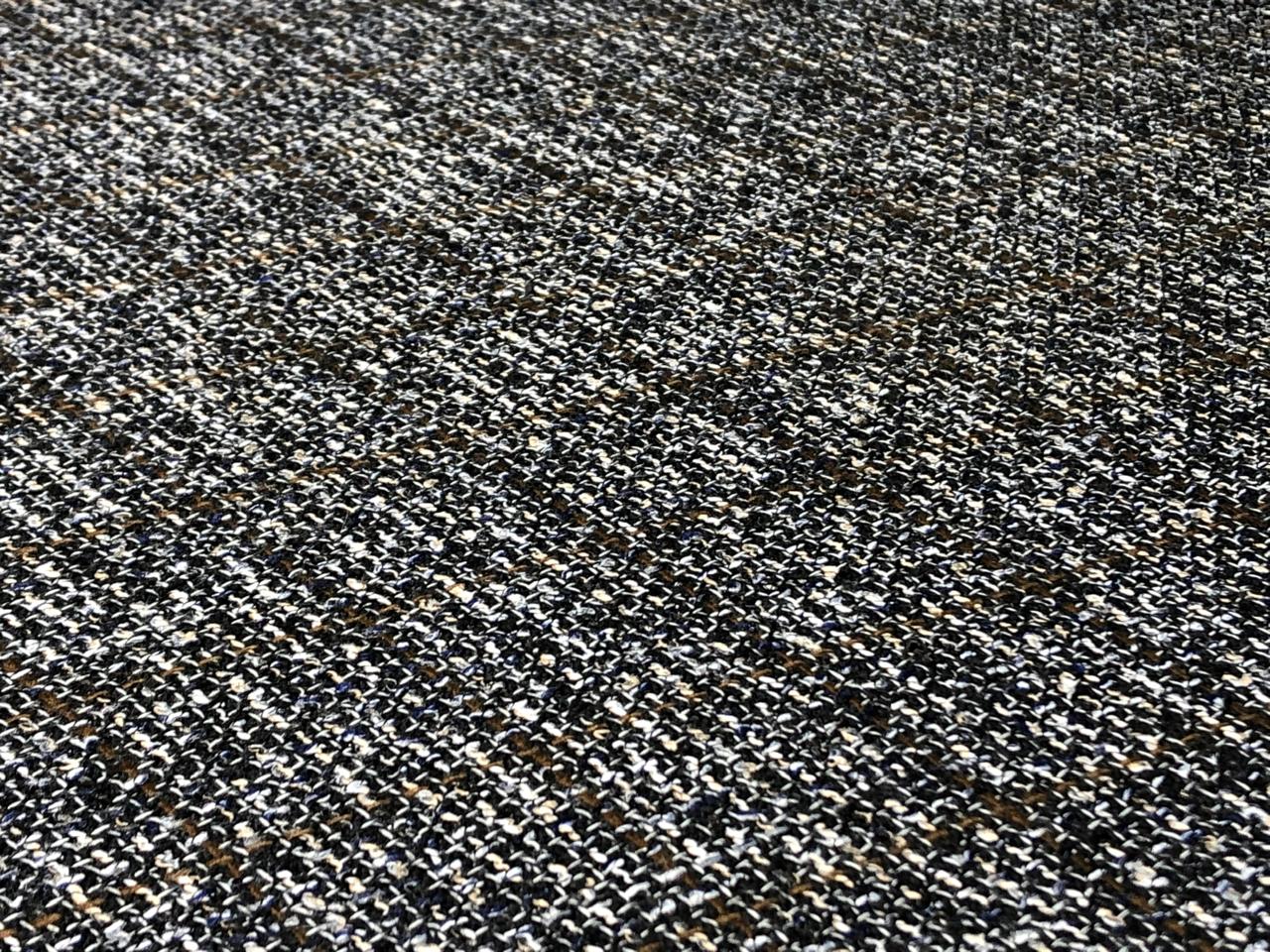 Suiting blended viscose ,poly, acrylic crepe 58" wide black, brown and white  [17718]