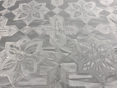 Brocade fabric VESTMENT 60" wide IVORY CROSSES BRO963NEW [cut length 1.60 yards]